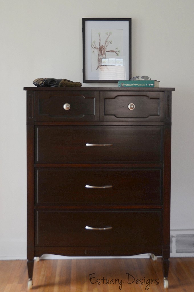 Repaired and stained chest of drawers