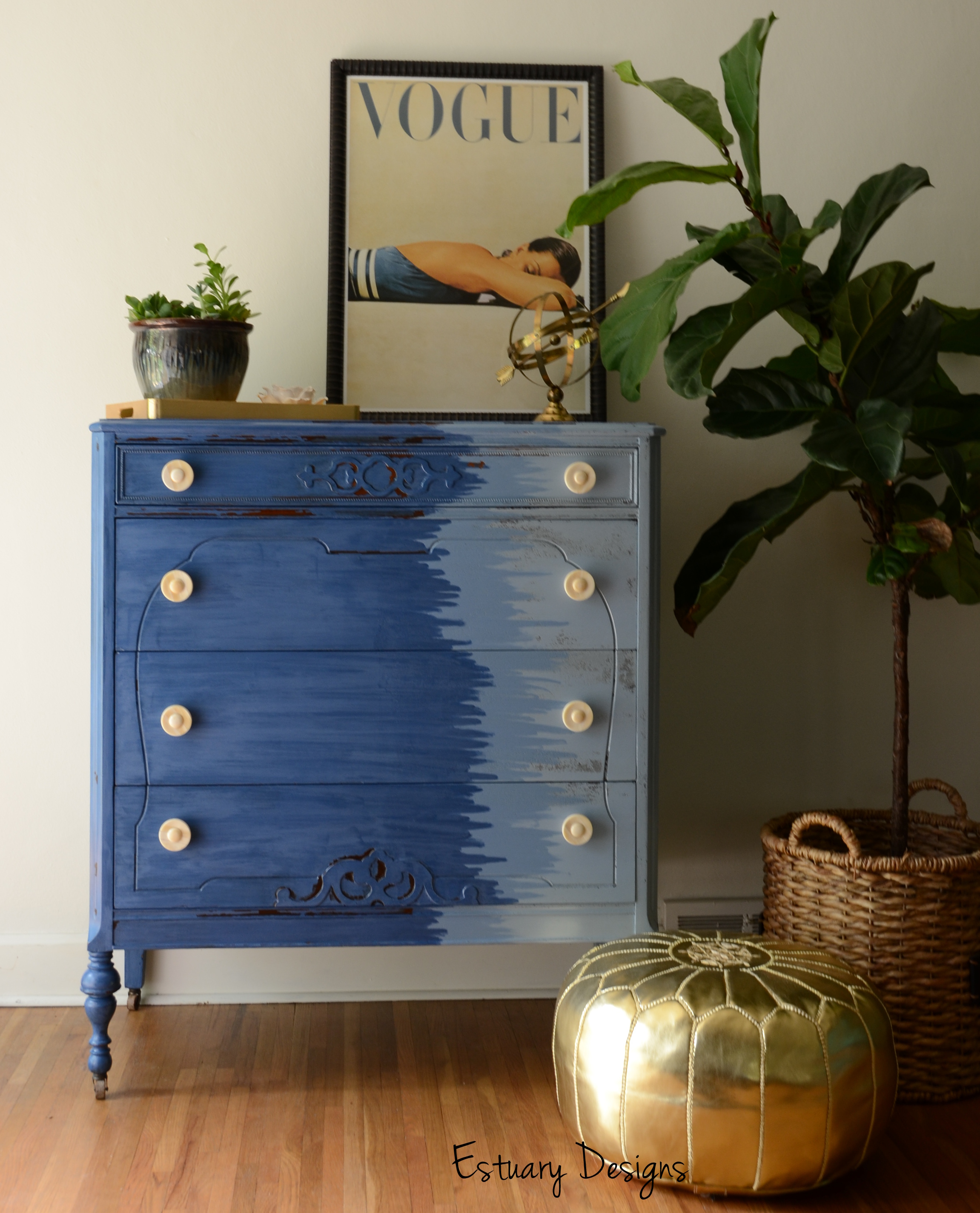 A Blue Ombre Piece Named Tallulah, Ombre Dresser Blue