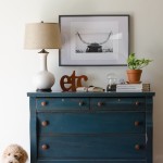 Empire dresser painted deep green/blue with wood knobs